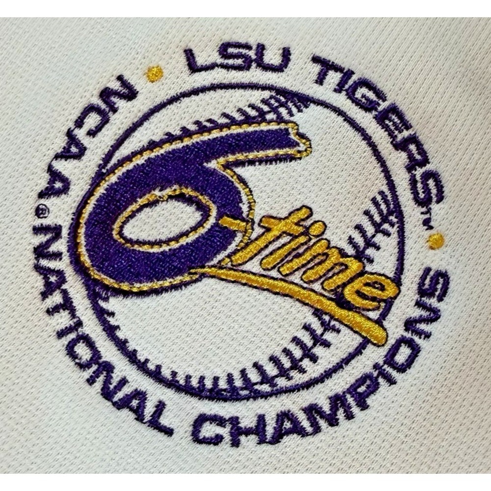 LSU Baseball 2009 Championship White Moisture Wicking ‎ 6x Champs XL READ
